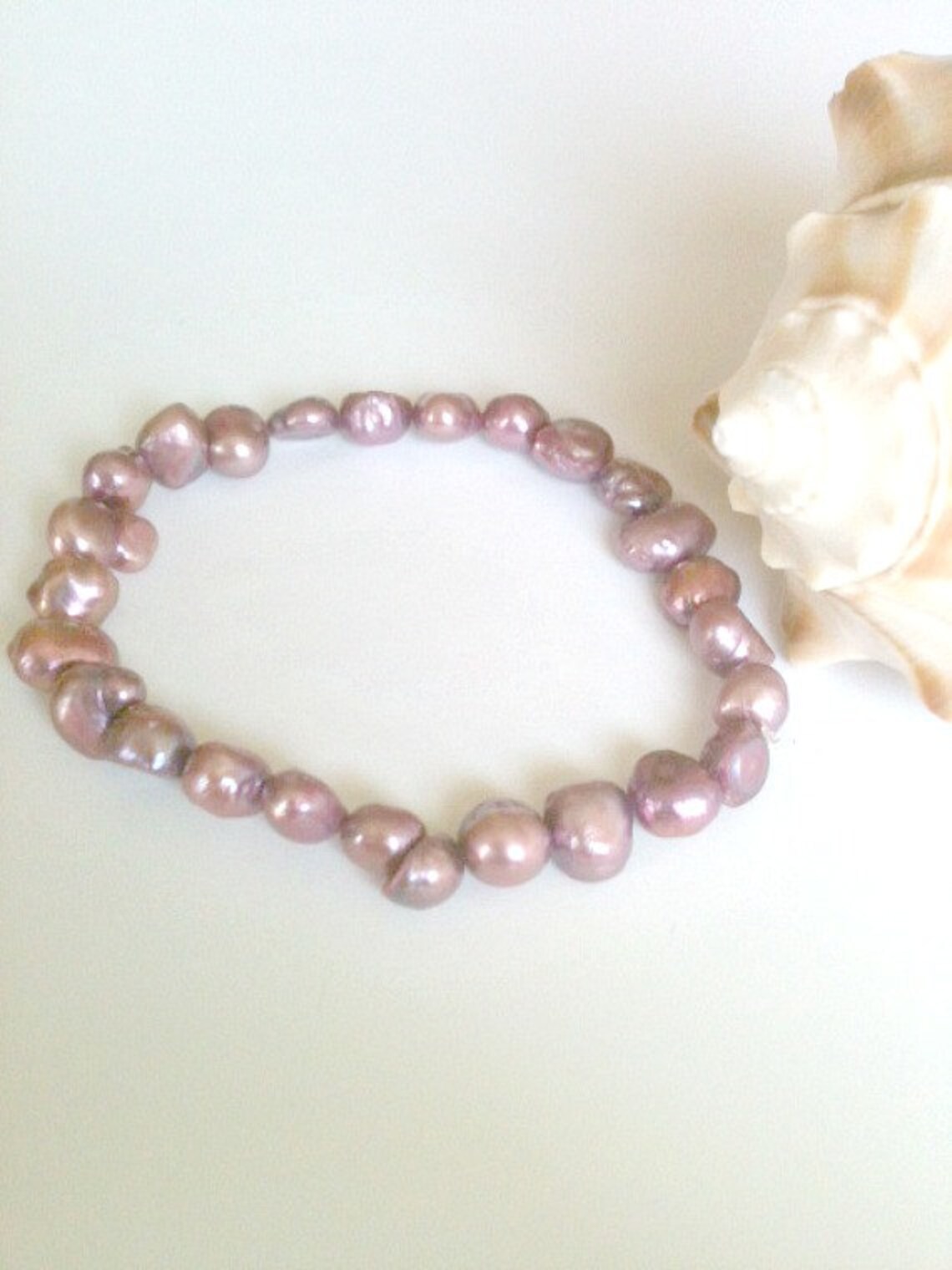 Freshwater Cultured Pearl Bracelet, Handmade, Stretch Cultured Pearl ...