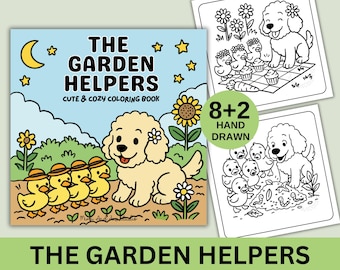 Cozy Garden Friends Coloring Pages, Kids & Adults (Digital Download PDF)