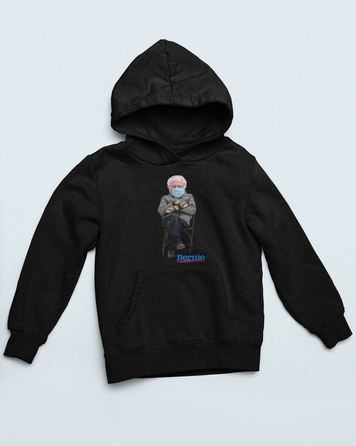 Bernie Sanders Mittens Chair Meme Merch Premium Black Hoodie | Etsy