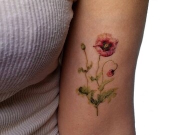 Poppy tattoo | Etsy