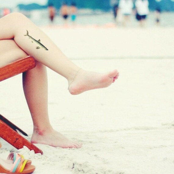 Tatuaggio Temporaneo Squalo Simbolo Di Coraggio Forza Etsy Italia