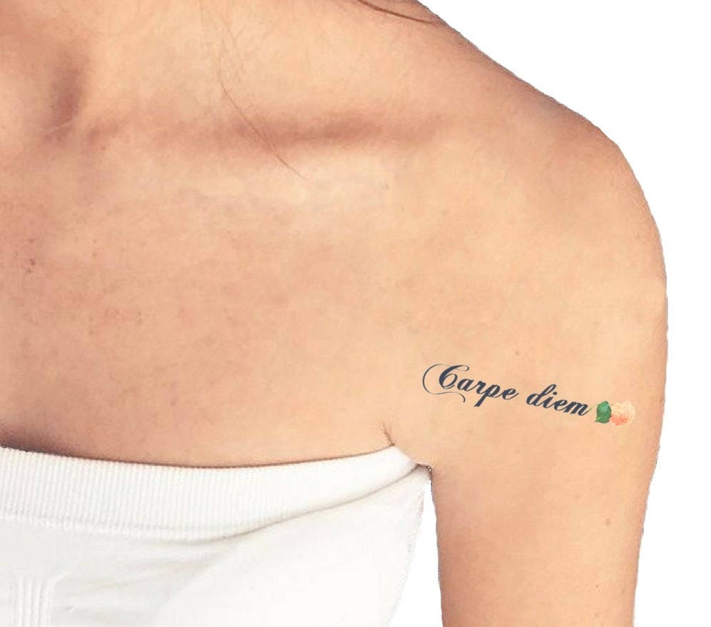 Que Veut Dire Carpe Diem Tatouage CARPE DIEM Set de 2 tatouages temporaires / Symbole de lunité - Etsy France
