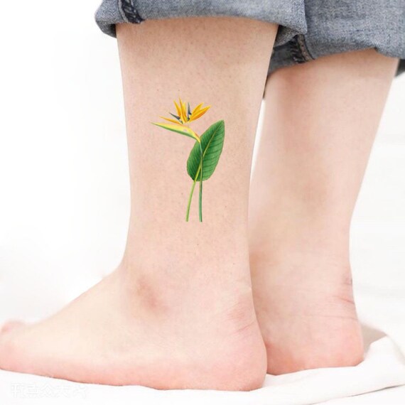 Cadeau De 9e Anniversaire Mariage Temporaire Tatouage Oiseau De Paradis Strelitzia Symbole De La Capacité à Surmonter Les Difficultés Cadeau
