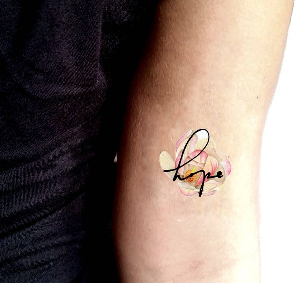 Tatouage temporaire Espoir &amp; Magnolia blossom / symbole de