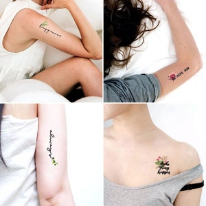 flower and words tattoos