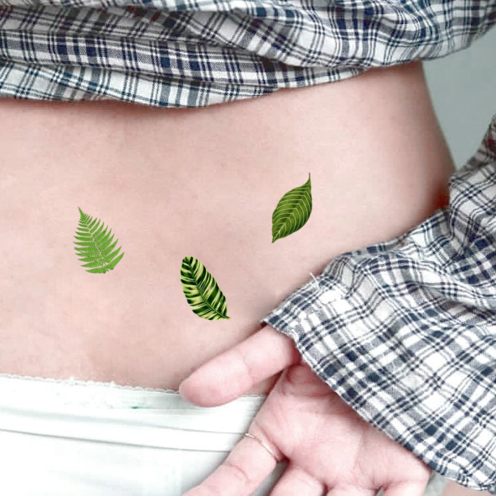 GREEN LEAVES Set of 3 Temporary Tattoos / Gift Unisex for - Etsy Ireland GREEN LEAVES Set of 3 Temporary Tattoos / Gift Unisex for - Etsy Ireland