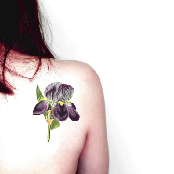 Tatouage Temporaire Iris Pourpre Symbole De La Foi Et Lespoir Cadeau Pour Ami Pouce Vert Parlent La Langue De Fleurs Wish Pour Entendre De