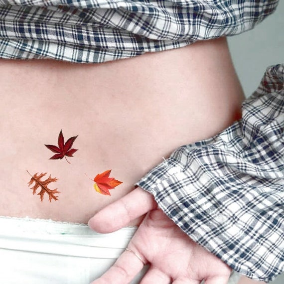 Set Of 3 Temporary Tattoos Red Leaves Gift For Friends Etsy Set Of 3 Temporary Tattoos Red Leaves Gift For Friends Etsy
