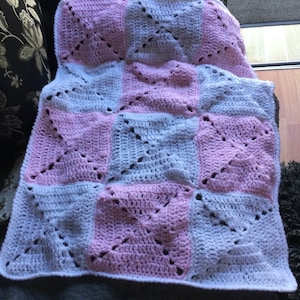 Mini Crochet Blanket CROCHET Pattern (ideal for car seat or buggy)