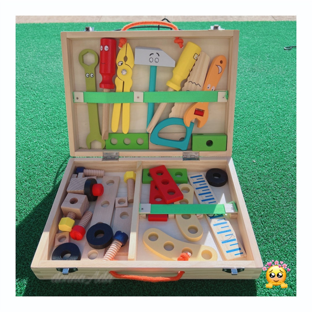 Wooden Tool Box Kit for Kidsmontessori Construction Building Etsy