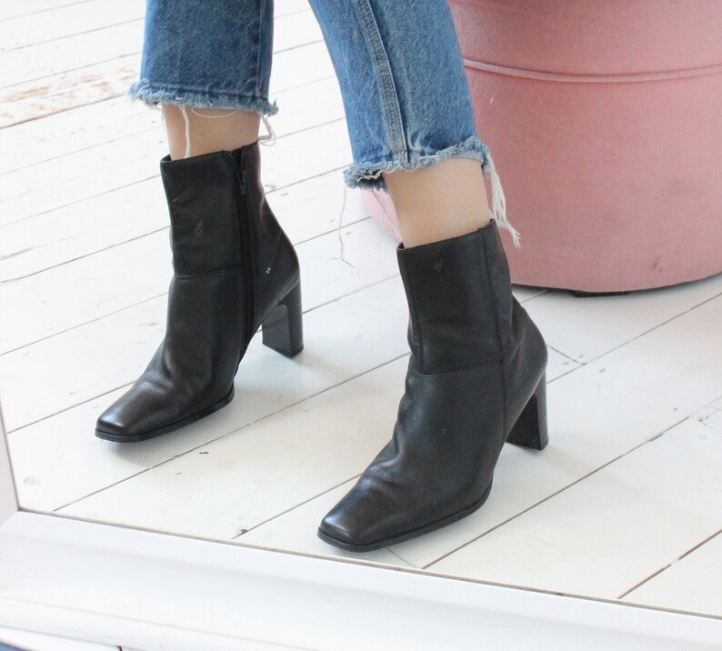 mid ankle leather boots
