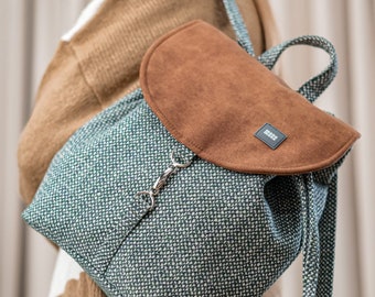 Mochila de bisão trançado verde West Mana Mana