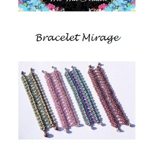 May include: Four beaded bracelets in different colours, including green, pink, purple, and brown. The bracelets are laid out on a white surface. The bracelets are all the same design, with a repeating pattern of beads.