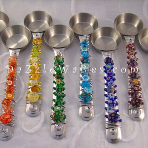 COFFEE SCOOP Beaded Millefiori Beads -Tea Scoop,Spice Scoop,Measure Scoop,Kitchen Gadget,Gifts,Hostess Gift,Bridal Shower Gift,House Warming