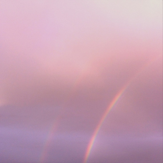Rainbow photo, nature photo, rainbow wall art, nursery decor, whimsical art, pink, purple, mauve