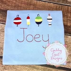 Fishing Shirt - Boys Fishing Shirt - Personalized Fishing Bobber Shirt - Little Boy Fishing Shirt - Fishing Lure Shirt - Monogrammed Shirt image 1