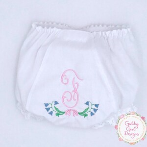 Monogrammed Diaper Cover - Floral Diaper Cover For Girls - Baby Monogrammed Diaper Cover - Monogrammed Baby Bloomers - Baby Shower Gift