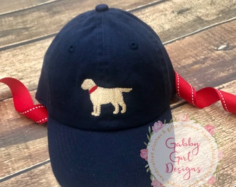 Embroidered Toddler Boy Hat, Custom Lab Dog Cap Toddler, Unisex Kids Hat Lab Dog Monogram, Embroidered Lab Dog Hat, Needlepoint Hat Toddler