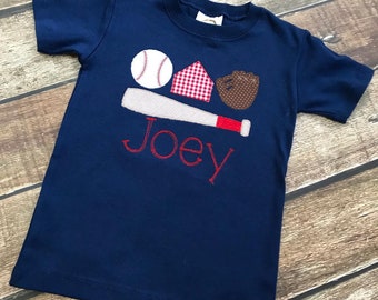 Baseball Shirt -  Boys Baseball  Shirt - Personalized Baseball Shirt - Little Boy Baseball Shirt - Baseball Shirt - Monogrammed Shirt