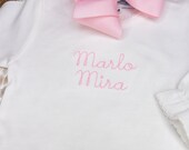 Personalized Ruffle Romper for Baby Girl, Coming Home Outfit,  Monogrammed Ruffle Romper,  Newborn Photos, Monogrammed Baby Girl Romper