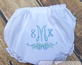 Monogrammed Diaper Cover - Monogrammed Diaper Cover For Girls - Baby Monogrammed Diaper Cover - Monogrammed Baby Bloomers - Baby Shower Gift