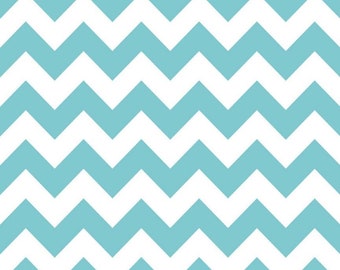 Riley Blake Fabric - Chevron by Riley Blake Designs - Aqua and White - 1.5 yards