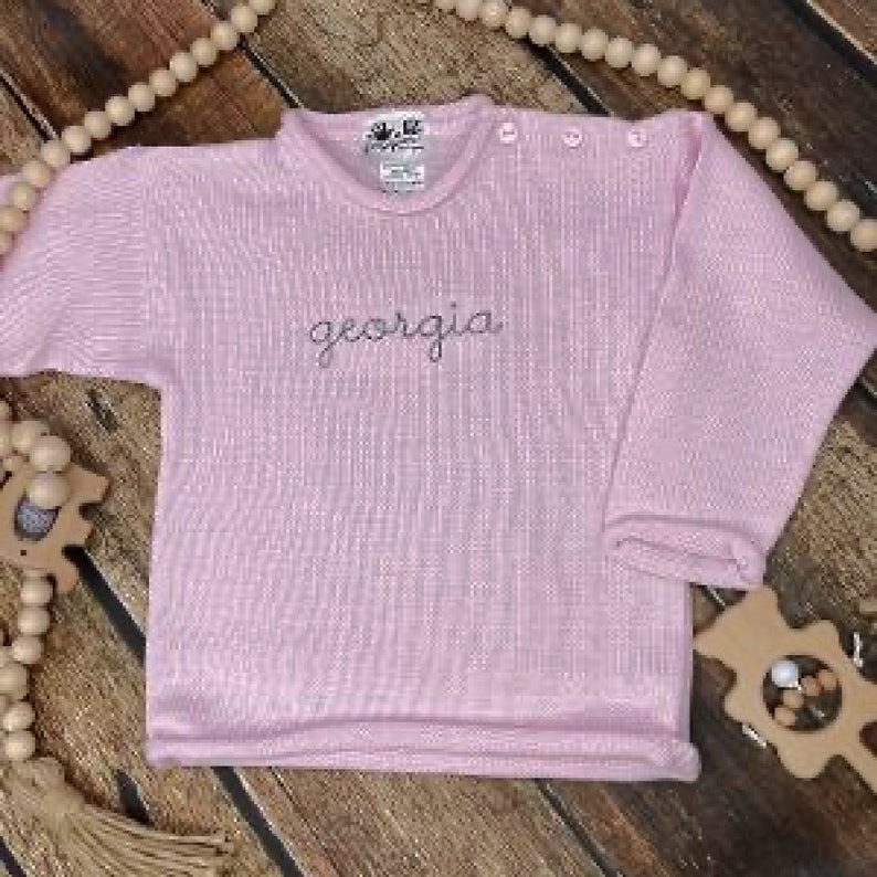 Personalized Rollneck Sweater Roll Neck Sweater Kids Baby Sweater Personalized Monogrammed Childs Sweater Gabby Girl Designs image 5