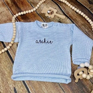 Personalized Rollneck Sweater Roll Neck Sweater Kids Baby Sweater Personalized Monogrammed Childs Sweater Gabby Girl Designs image 2