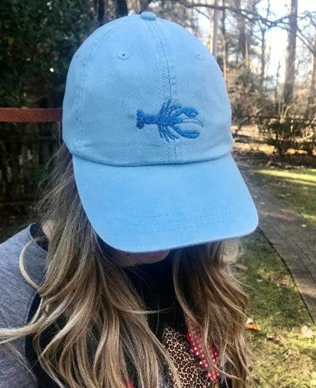 Personalized Custom Embroidered Lobster Hat, Women's or Men's Hat, Baseball Cap for Mom, Summer