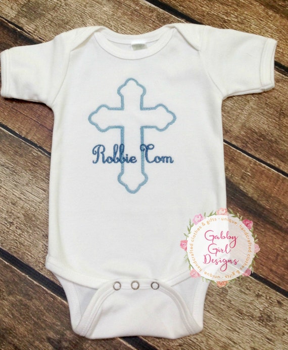 New Baptism BodySuite/>White/>My Baptism/>Cross/>Undershirt/>Christening />Boy />Girl/>