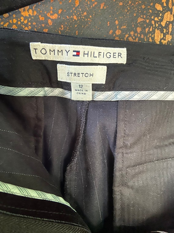 Tommy Hilfiger  Black Stretch Velvet Pinstriped S… - image 8