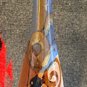 Mangum 2007 Art Pottery Brown Drip Glaze Vase 10.5” Signed LL