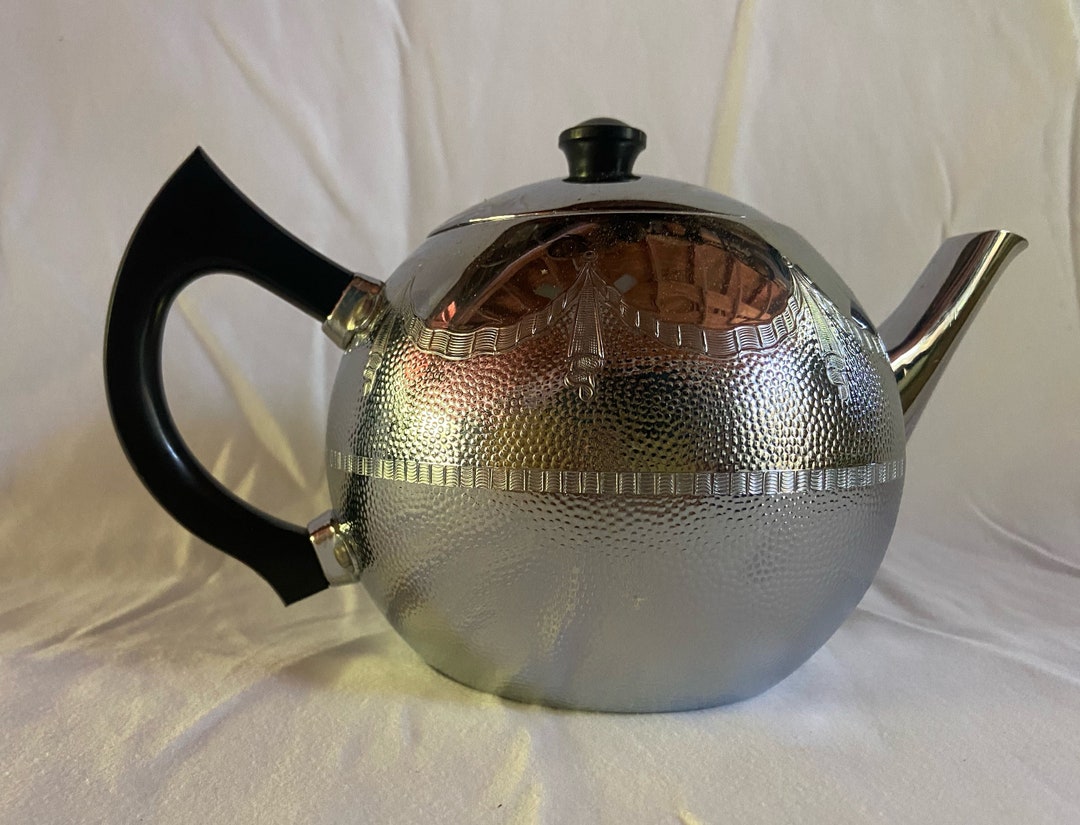 Vintage Swan Brand Teapot Aluminum Cromalin Teapot england Etsy