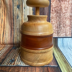 Vintage Round Plunger Wooden Shortbread Butter Cookie Mold 9” Tall Extra Large