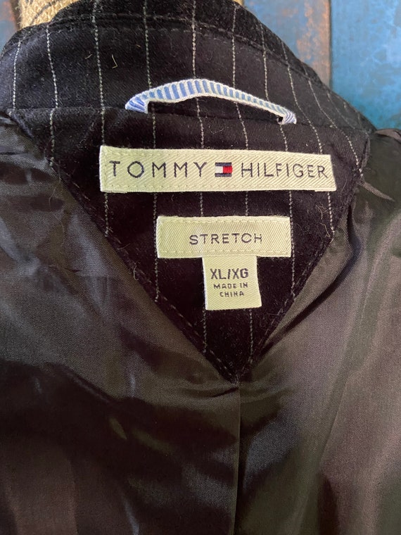 Tommy Hilfiger  Black Stretch Velvet Pinstriped S… - image 4
