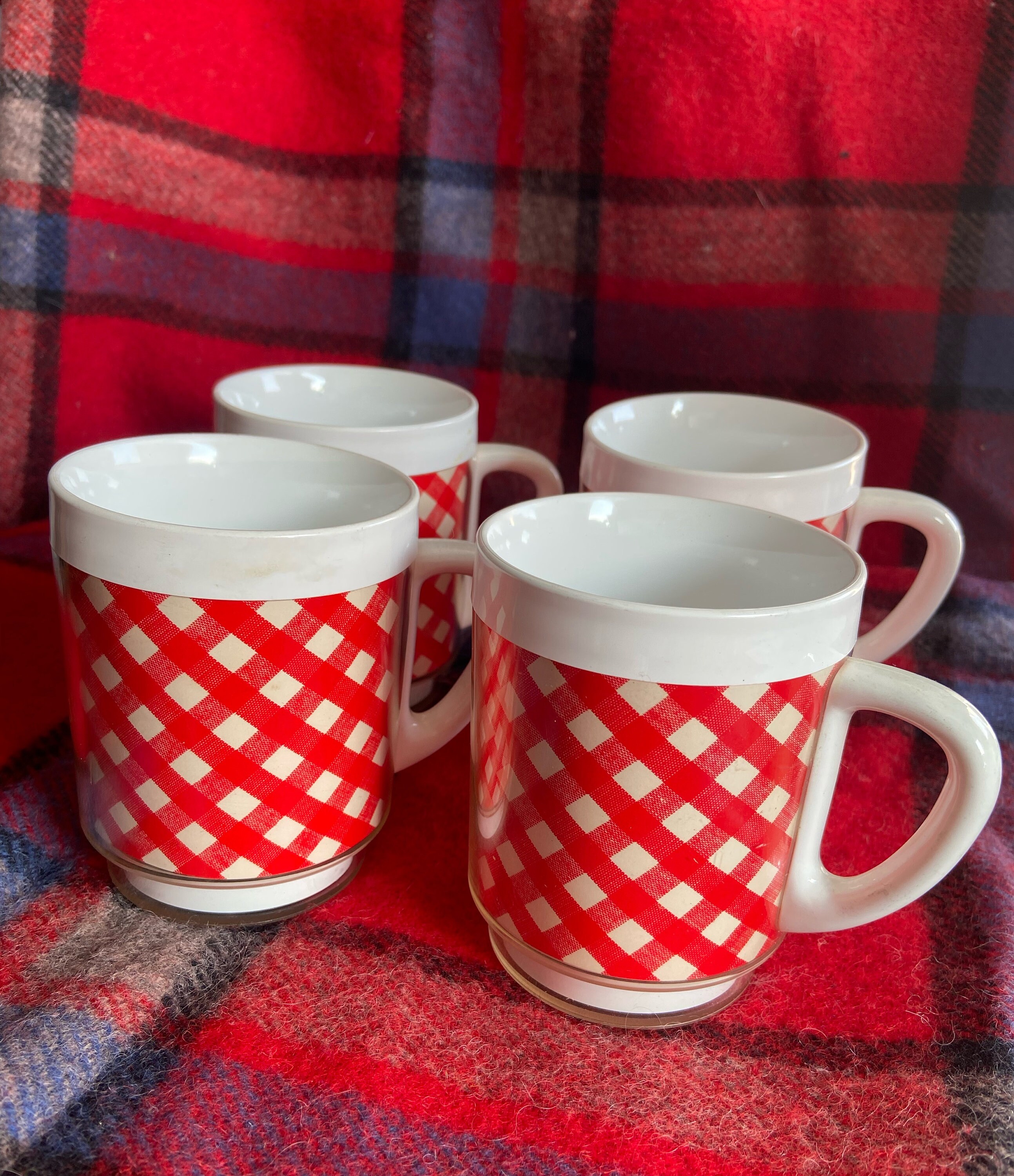 Set of 3 Vintage Thermo-serv Lipton Iced Tea 12 Oz. Tumblers Hot/cold Insulated  Cups 