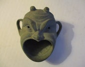 Chinese Bronze Censer Dish - Unusual demon faced bowl for decor or use - fun and functional rare form
