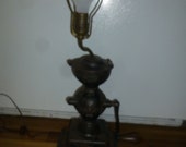Cast Iron Coffee Grinder - Lamp - 1873 Enterprise Mfg Co of Philadephia Model No. 1 Crank Handle Grinder Mounted on Lamp Base- BOTH WORK