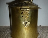 Ornate brass tea caddy with lockable clasp - rugged form and classic styling - stylish storage for any room