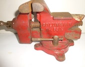 Vintage Table-top Vise and anvil - Columbian Red Arrow Model 63 1 2 - Great condition - 3.5 quot grip