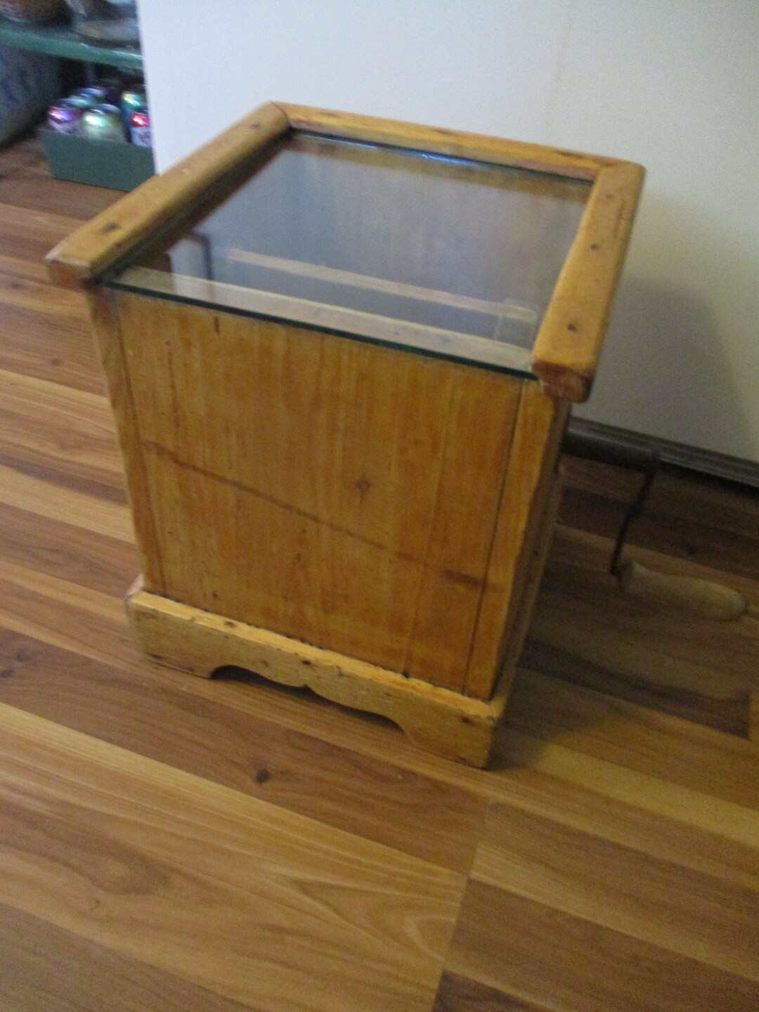 Antique Butter Churn Turned Side or End Table Fun Functional Antique