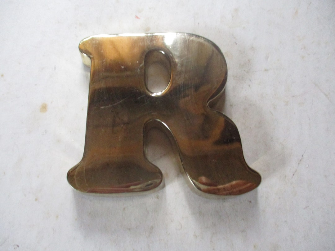 R Felt Backed 4 Cast Brass Letter R for Robs, Robins, Rudolph and More Decor or Paperweight for ...