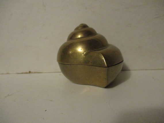 Snail shaped pill box = decorative 2 piece form f… - image 1