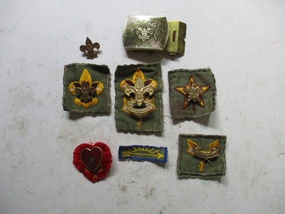 Vintage Boy Scout patches and pins belt and slide… - image 2