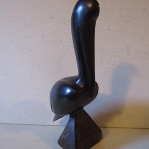 Carved Ironwood Pelican - Unusual bird carving from Mexico or SW US, Sonoran Desert Ironwood - stylish decor for ocean bird lovers