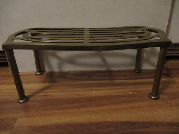 Brass Kettle Stand Shelf Fireplace Trivet display or - Etsy