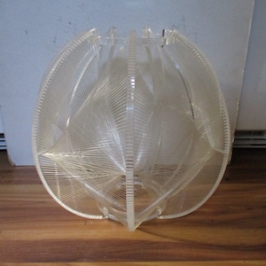 Paul Secon Sompex Lucite Lamp Shade - 1960s modern art lucite and fishing line 12" diameter geometric ball form