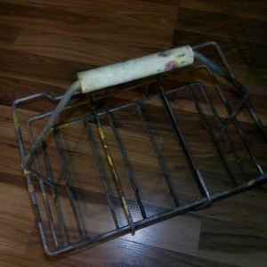 Milk Bottle Carrier - 9.5" x14 x 13" tall industrial sectioned basket w 9" x 4.5"  sections industrial storage item