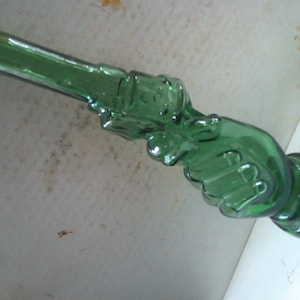 Pistol in hand shaped bottle decanter - green glass 2nd amendment Wine Bottle 13" high