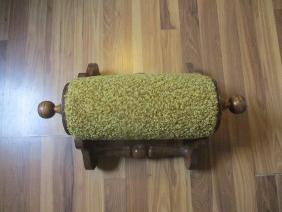 Rolling Pin Footstool Antique 2 Piece Padded Form Designed for